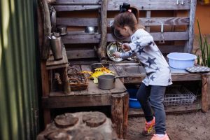 Outdoor play kitchen